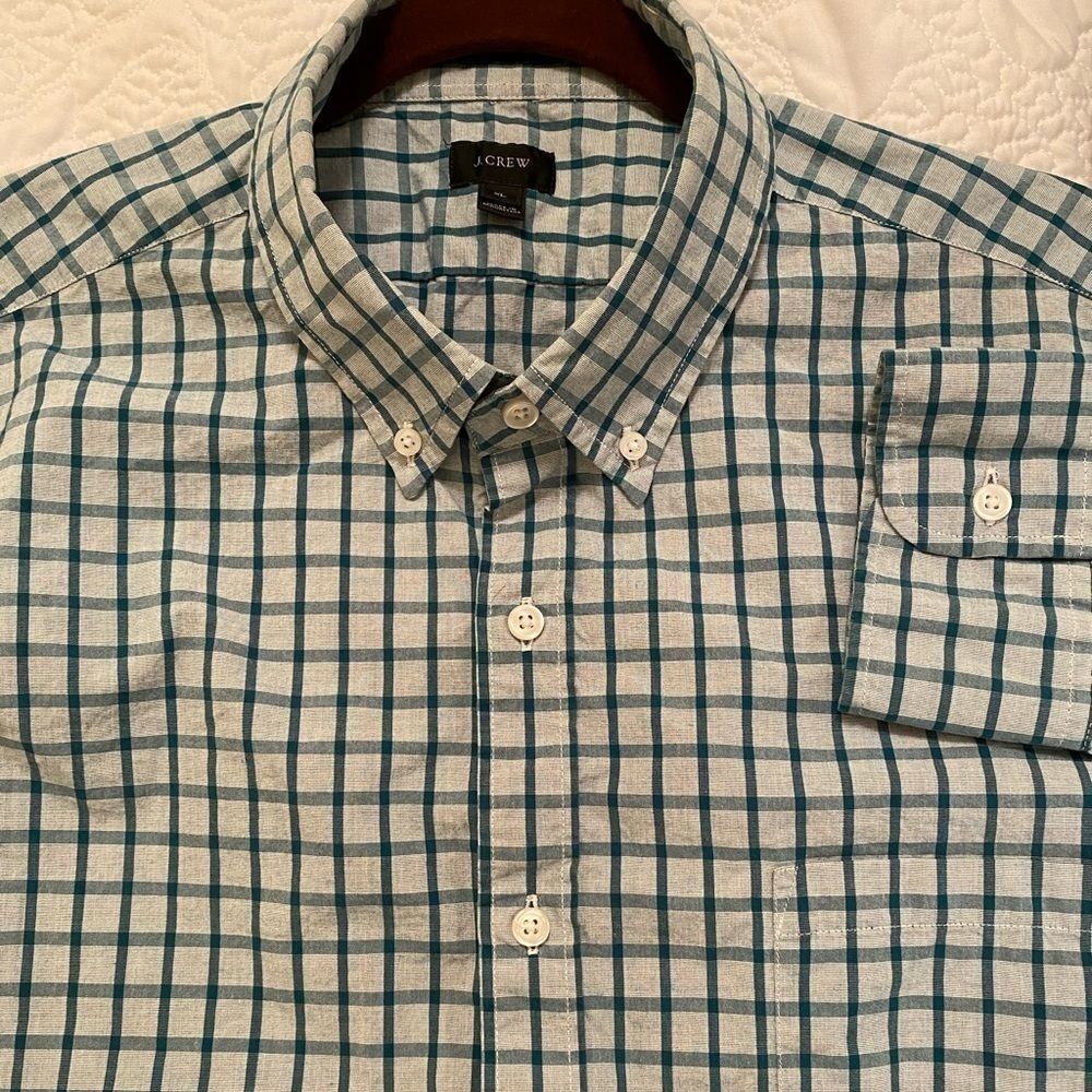 J Crew Slim Fit Secret Wash Oxford - Classic Check